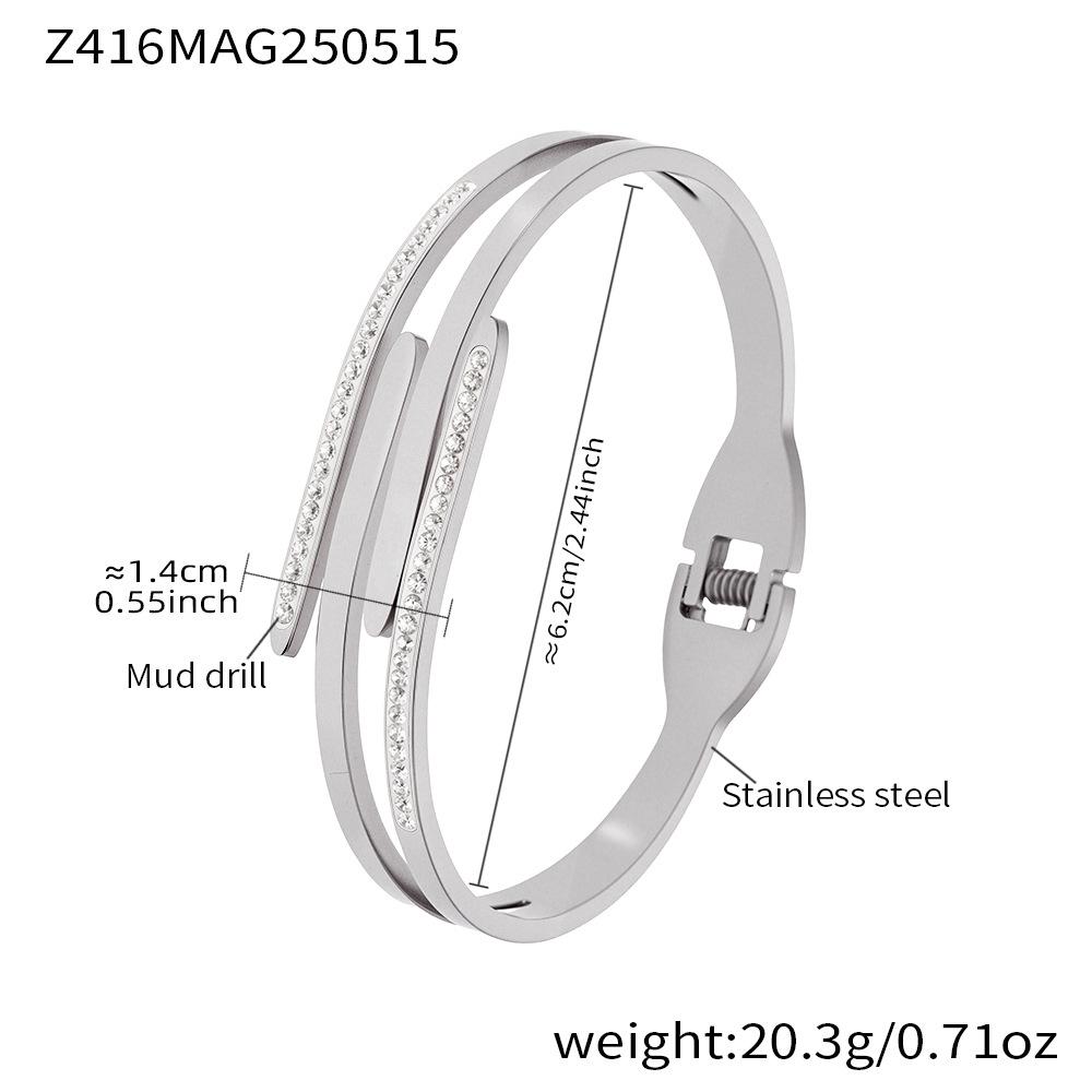 Qiong Yao Polished Stainless Steel Multi-Layer Bracelet in Trendy European  American Style