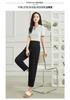 Haren pants Elastic high waisted versatile and solid color thin women's casual pants