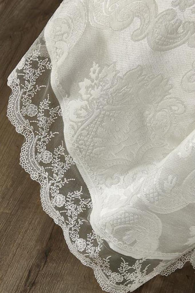 Elani New Season Special Edition Комплект підодіяльників із синелі, 3 шт. Покривало 250x250 Наволочка 50x70 2 шт. Бавовняно-атласна тканина з французьким мереживом