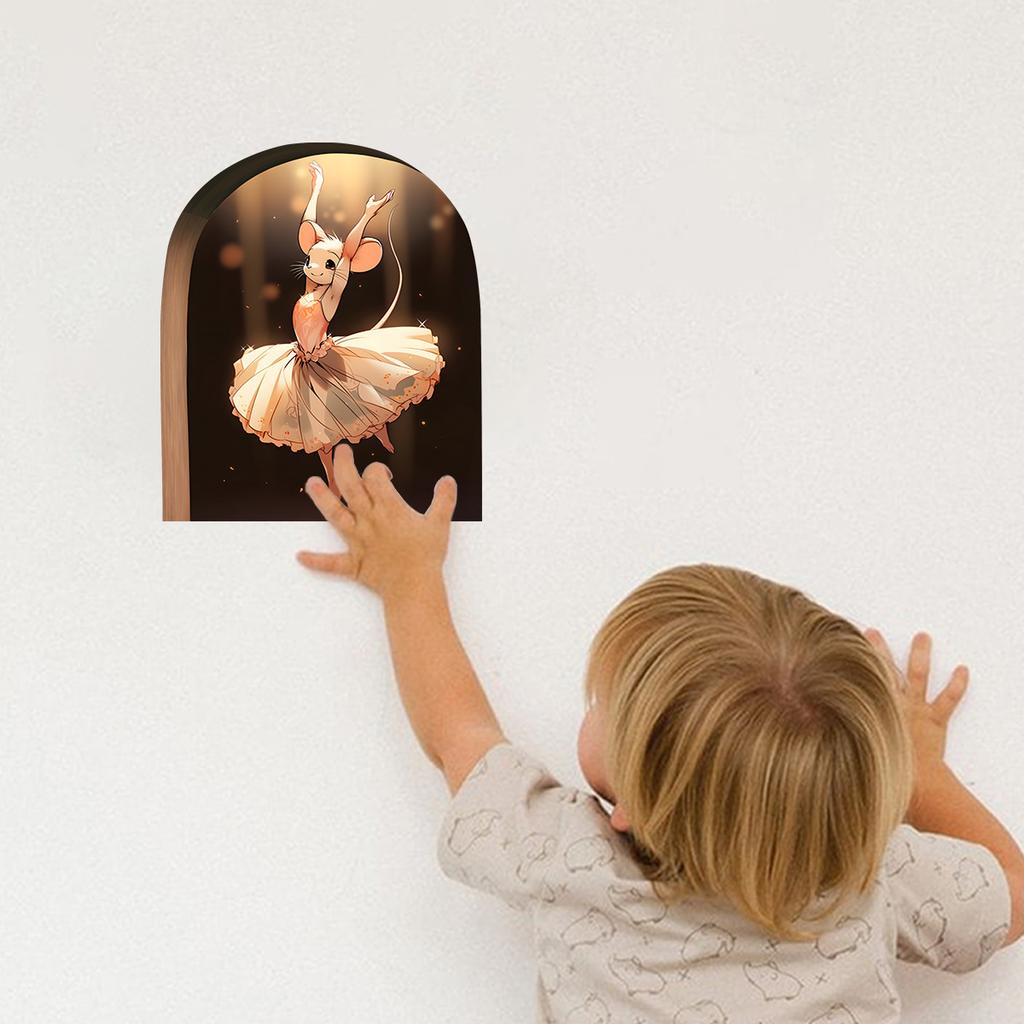 3D Animal Mouse Animal Pattern Sticker Creative Children'S Room Wall Decoration Beautification Sticker