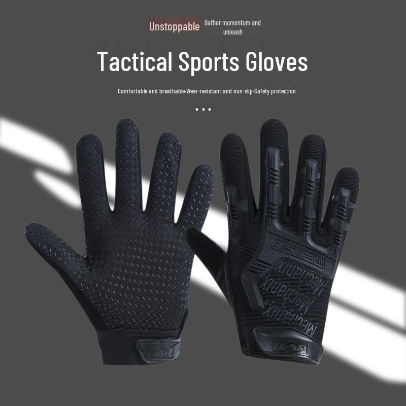 Breathable Wear-Resistant Non-Slip Tactical Gloves: Full-Finger Design for Men & Women - Perfect for Outdoor Training, Climbing, and Weightlifting.