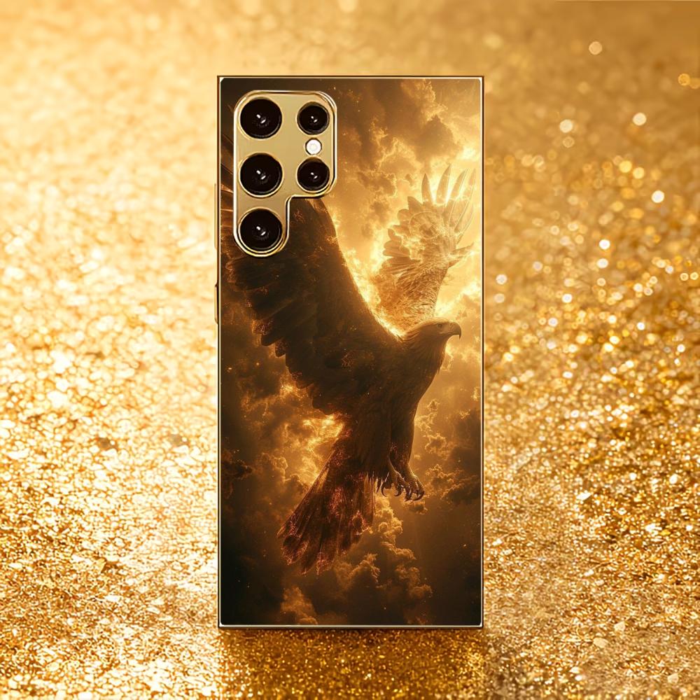 

golden eagle new Bestseller model PhoneCase Electroplated Glass PhoneCase for Samsung Galaxy S26 S25 S24 S23 S22 FE,Ultra,Plus GalaxyS25