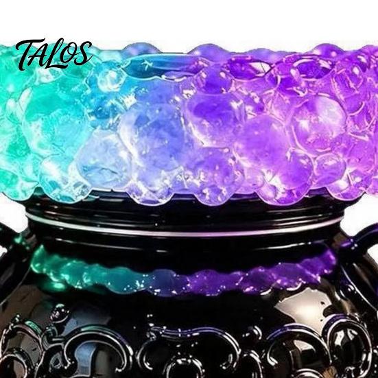 Spooky Mist Maker Halloween Cauldron LED Bubble Light, Color Changing Witch Potion Lamp, Gothic Decorative Candle Holder Light Up for Party Home Decor
