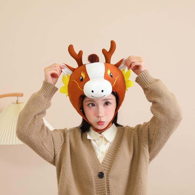 Year of The Horse Mascot Ryoma Hood Hat Photo Props Cartoon Hood Performance Props