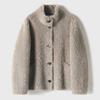 Winter senior high-end fur integrated environmentally friendly fur granular teddy roll fashionable stand-up collar short coat women