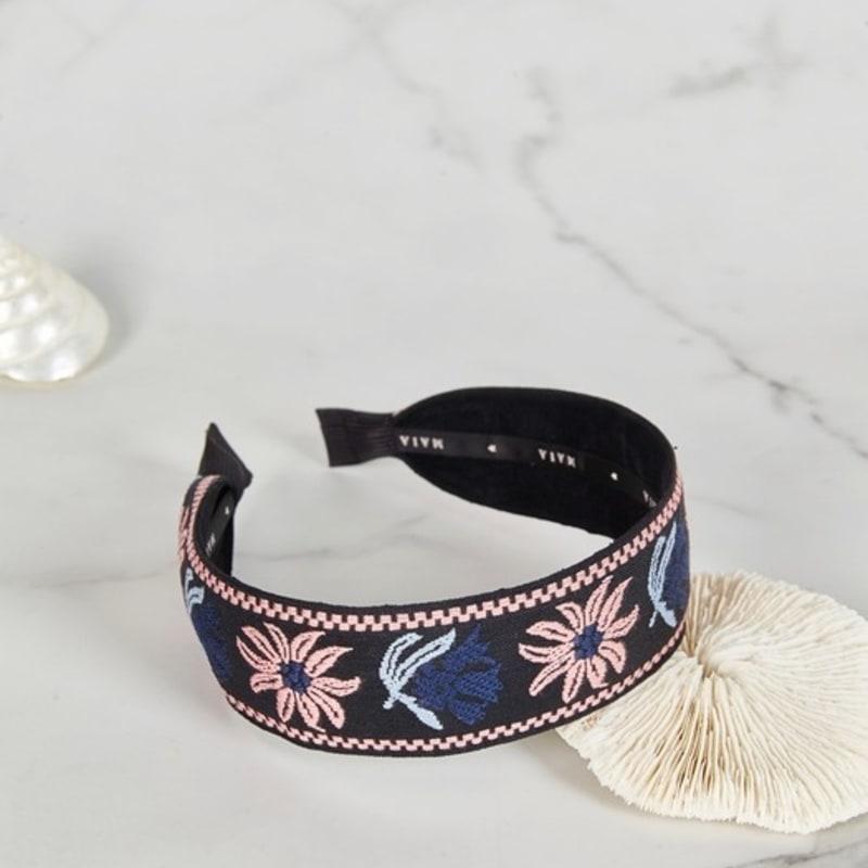 MAIA Flower Jacquard Hairband - Minja-type Pink