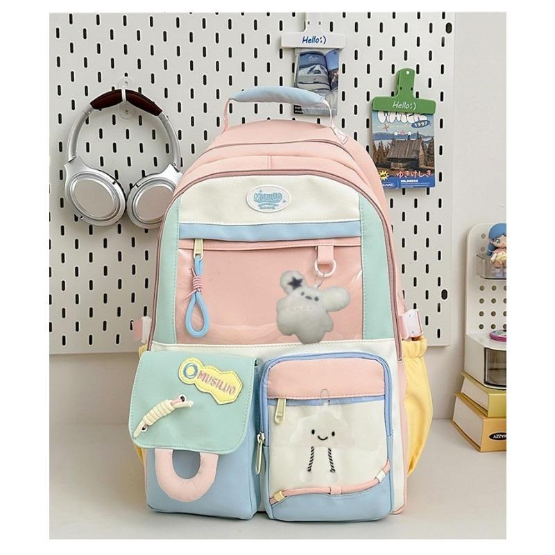 New high-value college style fresh and sweet backpack junior high school students lightweight large-capacity backpack
