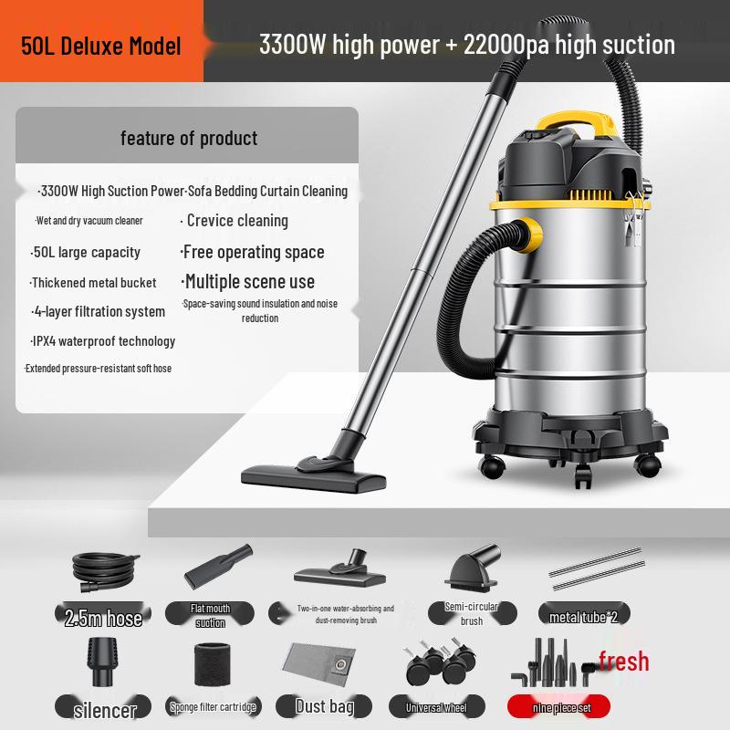 High-Suction Vacuum Cleaner for Home, Grout, and Car Cleaning