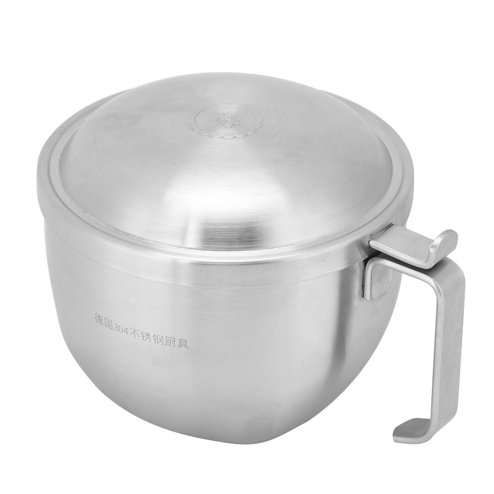 Stainless Steel Instant Noodles Soup Bowl Food Container with Lid Handle for Home Dormitory Use
