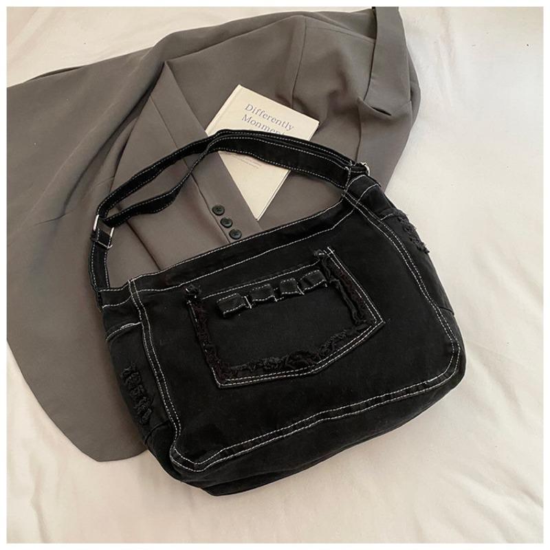 Summer High-value Denim New Fashion Casual Literary Lazy Style Popular Shoulder Messenger Bag Women's Bag