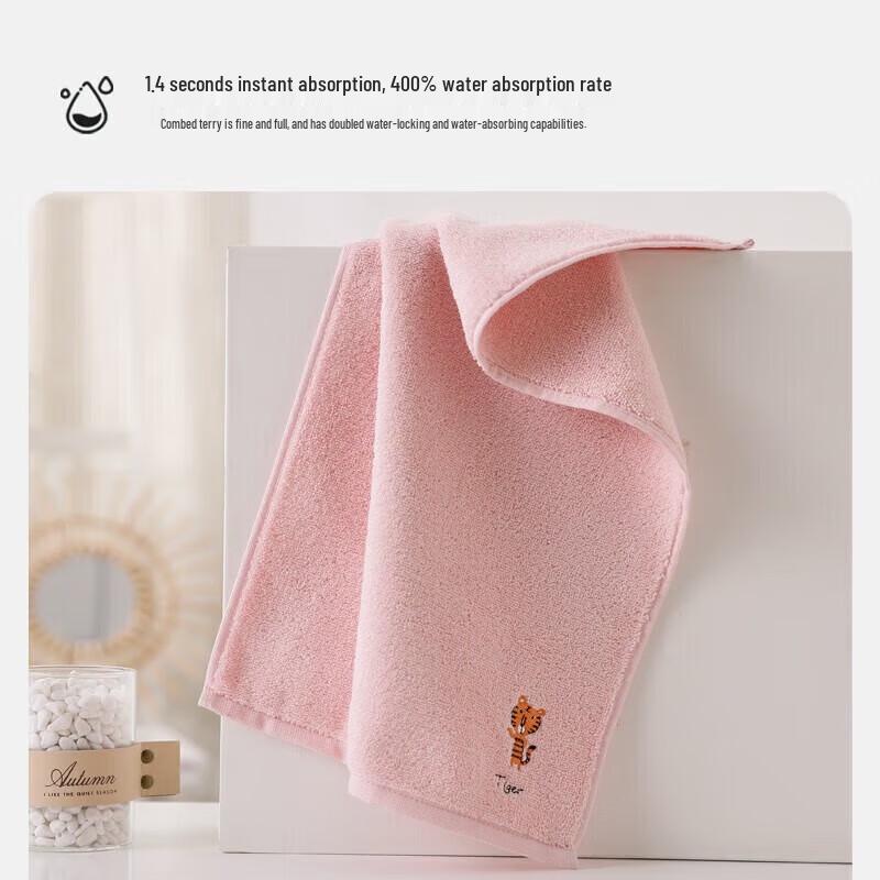 KING SHORE Children's Embroidered Cotton Face Towel Set