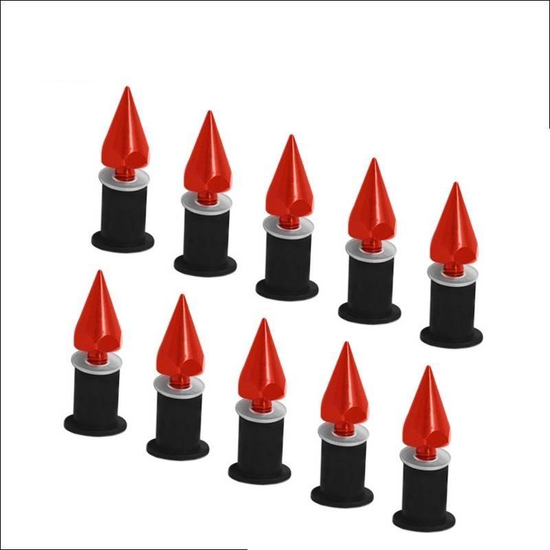 Universal/Red Motorcycle Spike Bolts Windscreen Fairings-License Plate M5 5mm