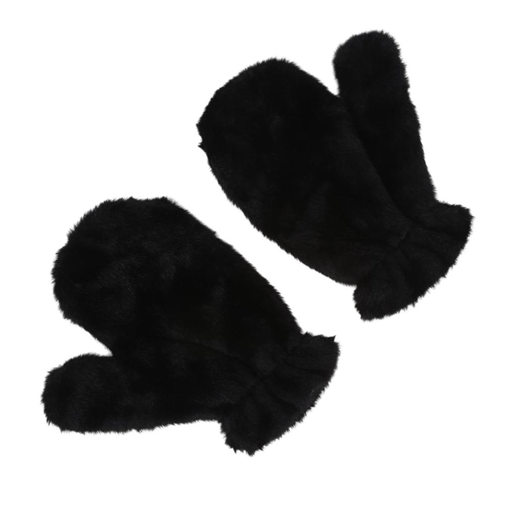 Winter Plush Gloves Thicken Soft Fluffy All Fingers Gloves Cute Windproof Warmer Mittens Women Solid Color Keep Warm Mittens