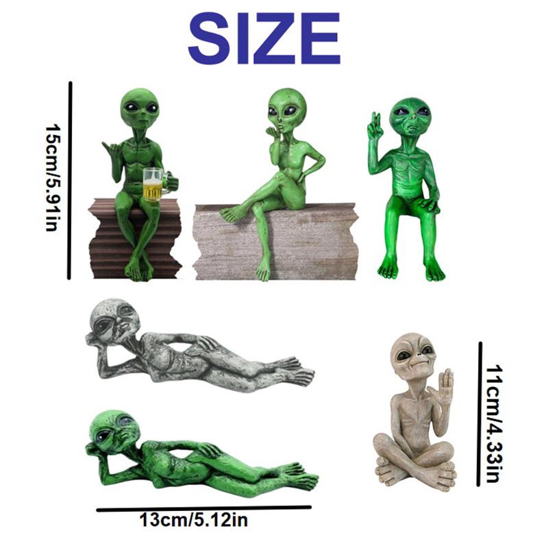 Alien Resin Statue Ornament Alien Garden Sculptures & Statues Yard Best Art Decor For Indoor Outdoor Home Or Office Collectible