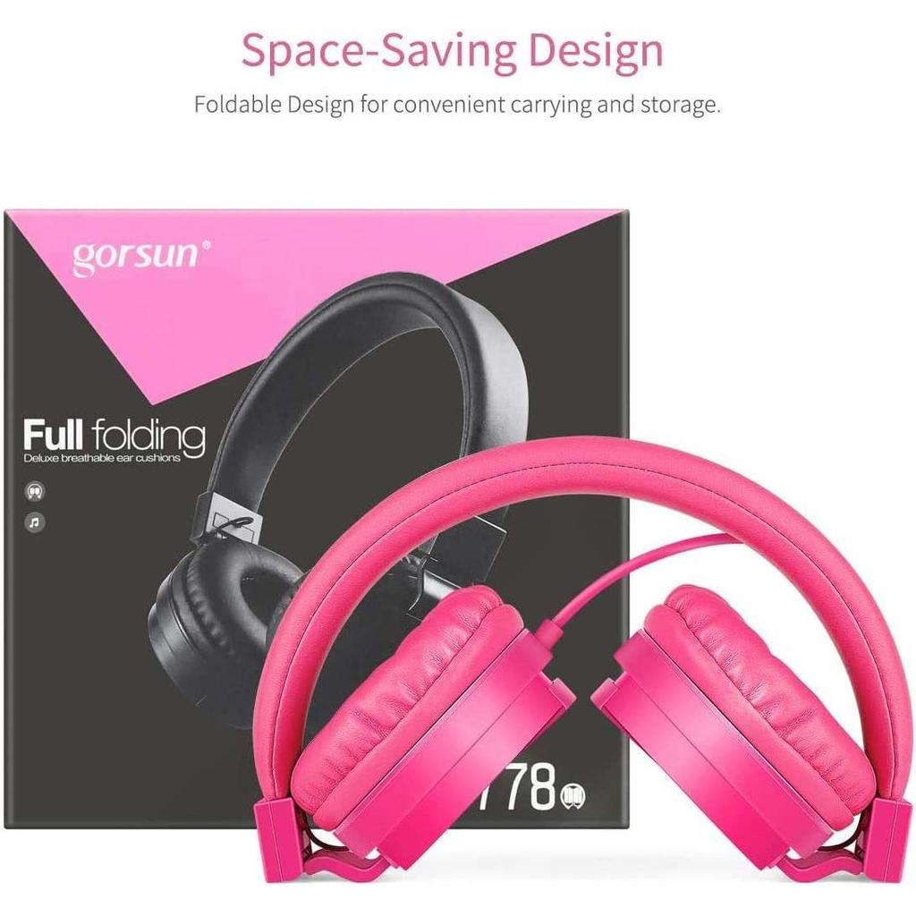 Kids Headphones, Lightweight Stereo Wired Children's Headsets Adjustable Headband Toddler Headset for Smartphones Computer Pad Earphones