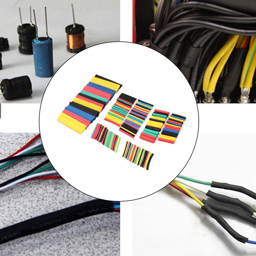 164 Pieces Heat Shrink Tube Polyolefin Crafts Insulation Cable Sleeve Shrinkable Electrical Connection Wire Wrapping Kit