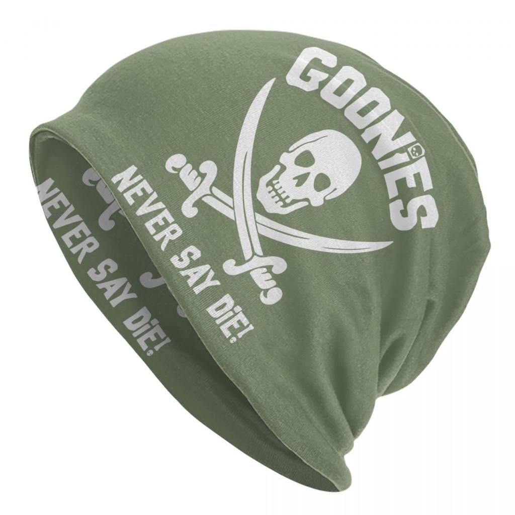 Goonies Never Say Die Skullies Beanies Caps For Unisex Women Unisex Street Winter Warm Knitting Hat Adult Pirate Skull Bonnet Hats