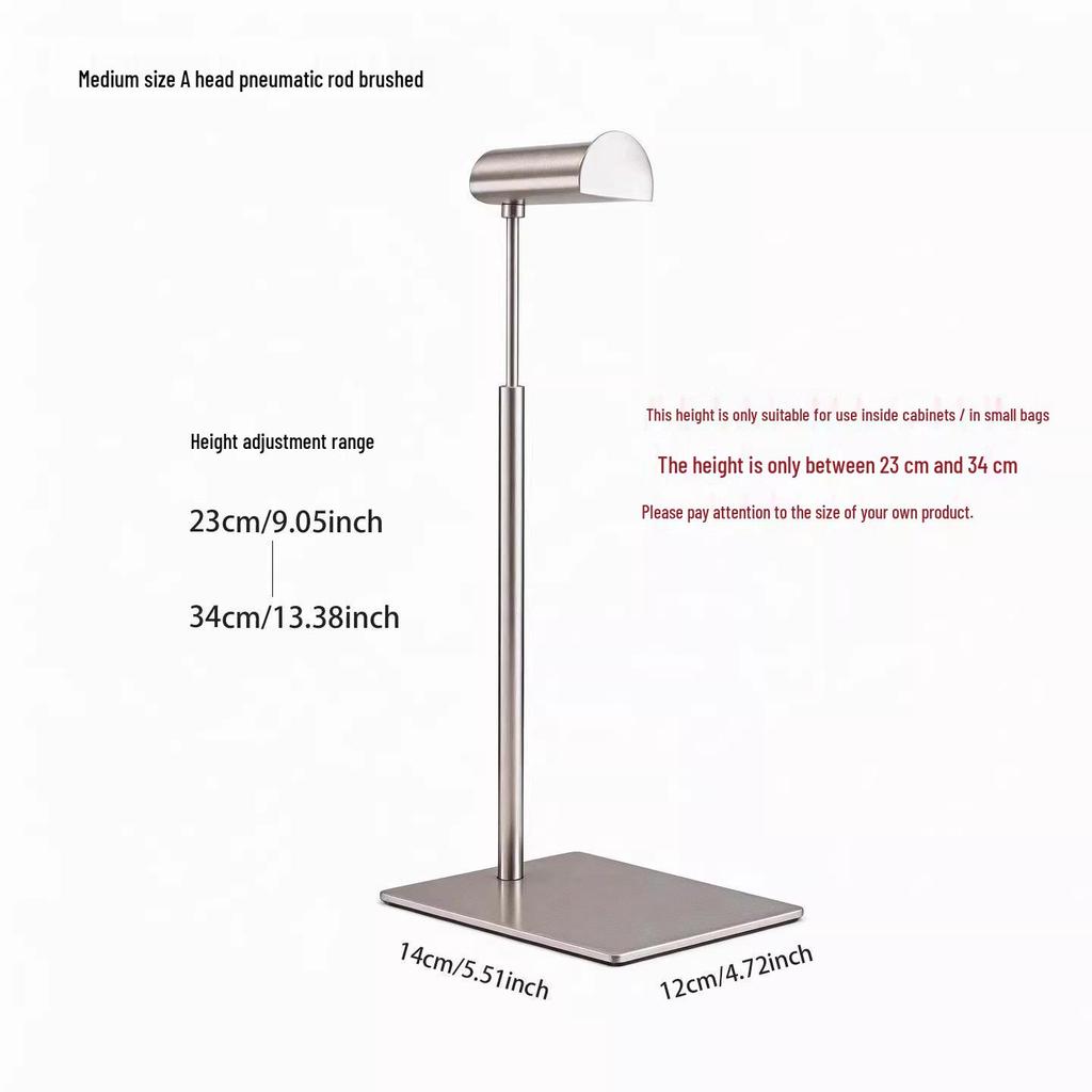Adjustable Stainless Steel Handbag Display Stand with Gas Spring