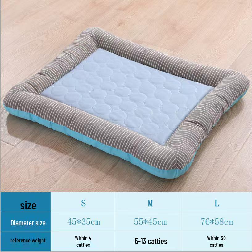 Pet Cooling Mat for Cats & Dogs - Autumn/Winter Bed with Ice Silk for Small to Medium Pets