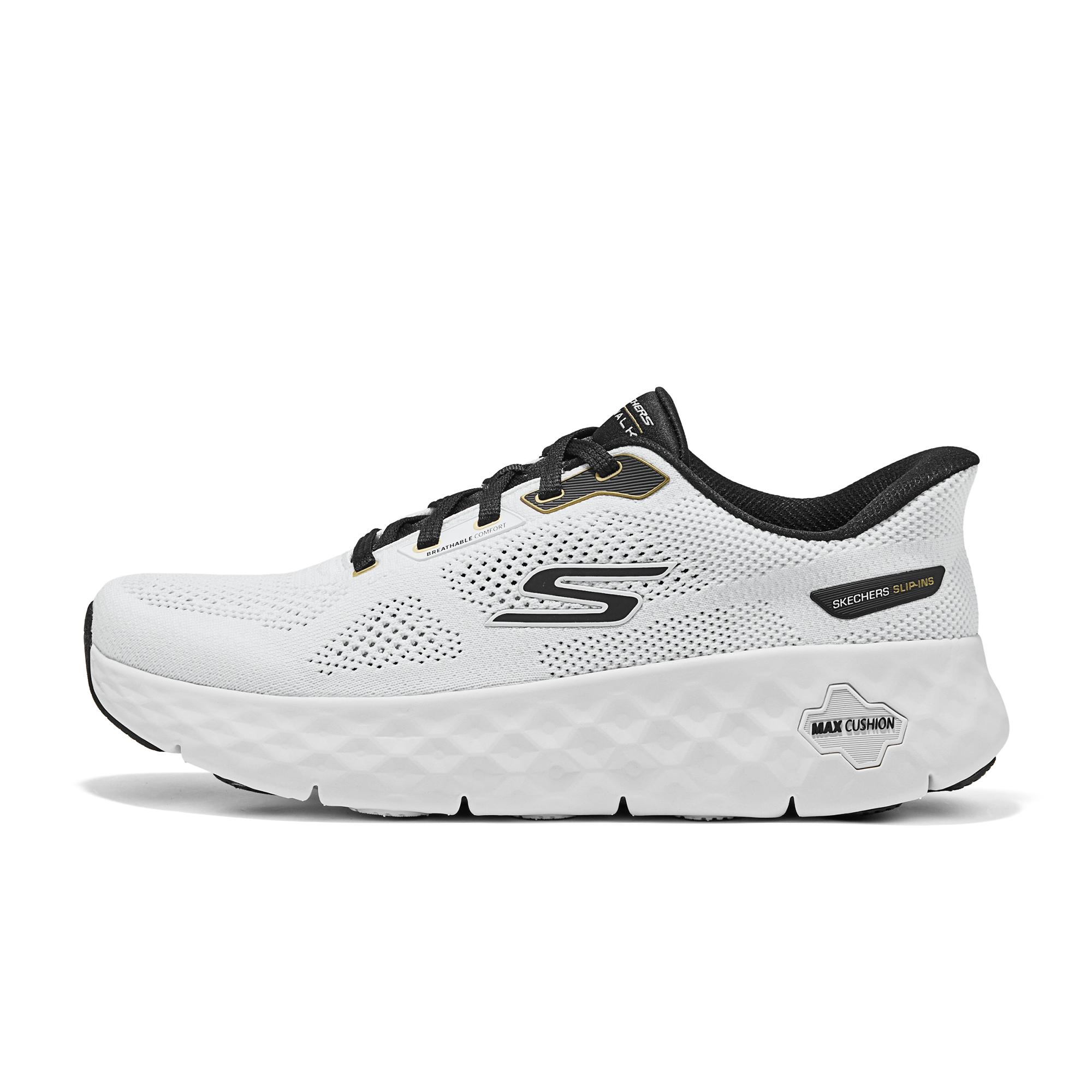 Skechers Gowalk Max Lightweight Cushioning Comfortable Sports Breathable Supportive Stability Low Top Running Shoes Men sneaker White Gray 217112-WGY 39.5