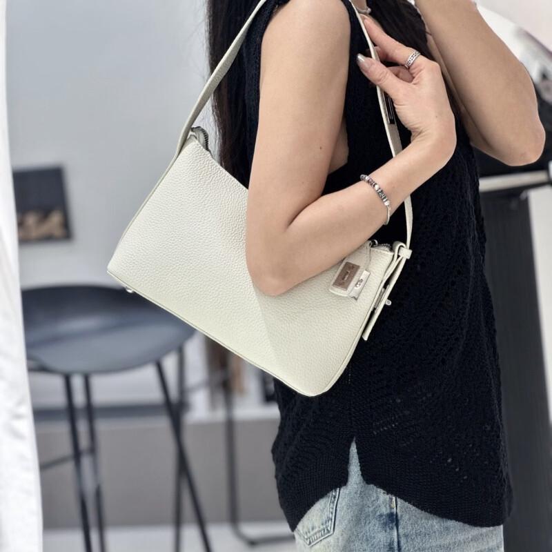Dou Xiaozhu Premium Leather Pillow Crossbody Bag