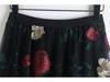 Women's French Retro Floral Embroidery A-Line Mesh Skirt for Spring/Summer