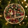 Christmas Faux Diamond Art Ornament Kit Kit, Santa Angel Sun Catcher DIY Acrylic Textured Bead Round Board, 3D Craft for Adults, Festive Window