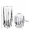 Iced Latte Coffee Mug Ins Style Soda Water Cup Striped Glass Cup Restaurant Elegant Juice Milk Tea Cups Transparent Water Bottle
