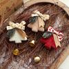 1PCS Christmas Plush Tree Ornaments with Bowknot & Golden Bell, Festive Hanging Decorations for Christmas Tree, Home, Door & Holiday Season Decoration