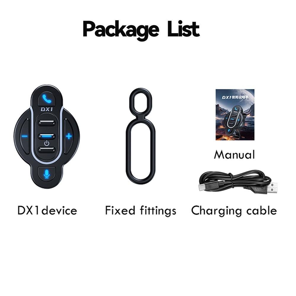 DX1 Bluetooth 5.4 Media Button Waterproof Motorcycle Handlebar Remote Control Helmet Headset Controller for IPhone Samsung