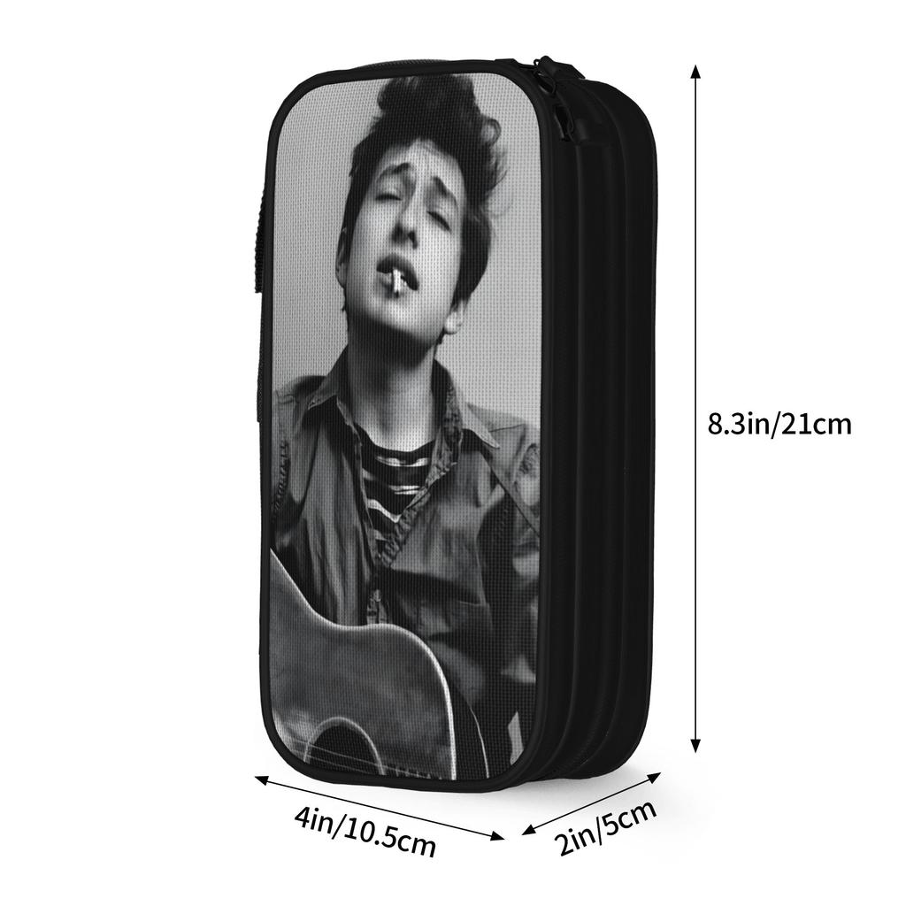 Bob Dylan Singer Pen Box Double Layer Large Capacity For School Pencil Bag Gift