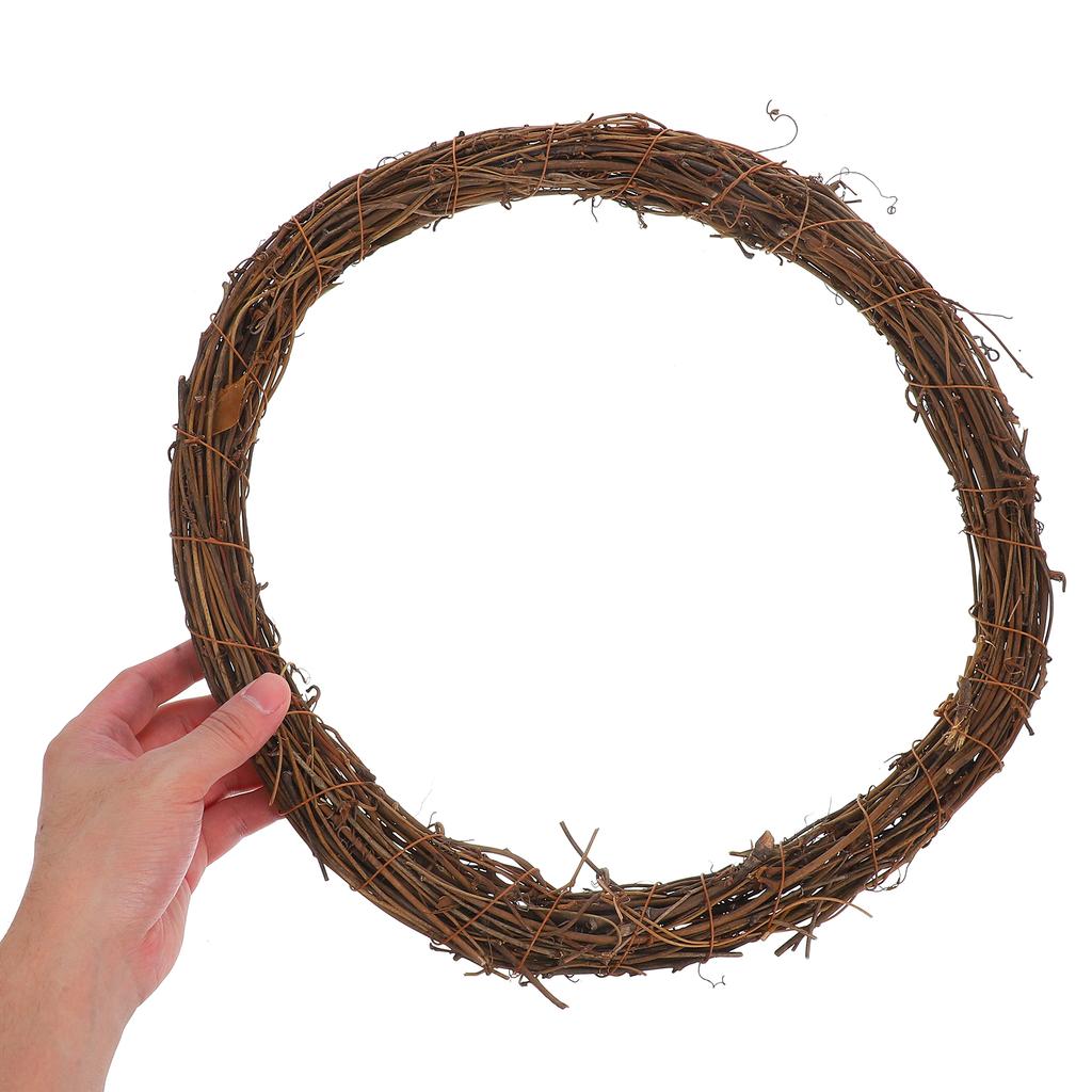 Natural Grapevine Wreath 30cm Rattan Twig Vine Branch Hoop for DIY Christmas Craft Decorative Vine Branch Garland