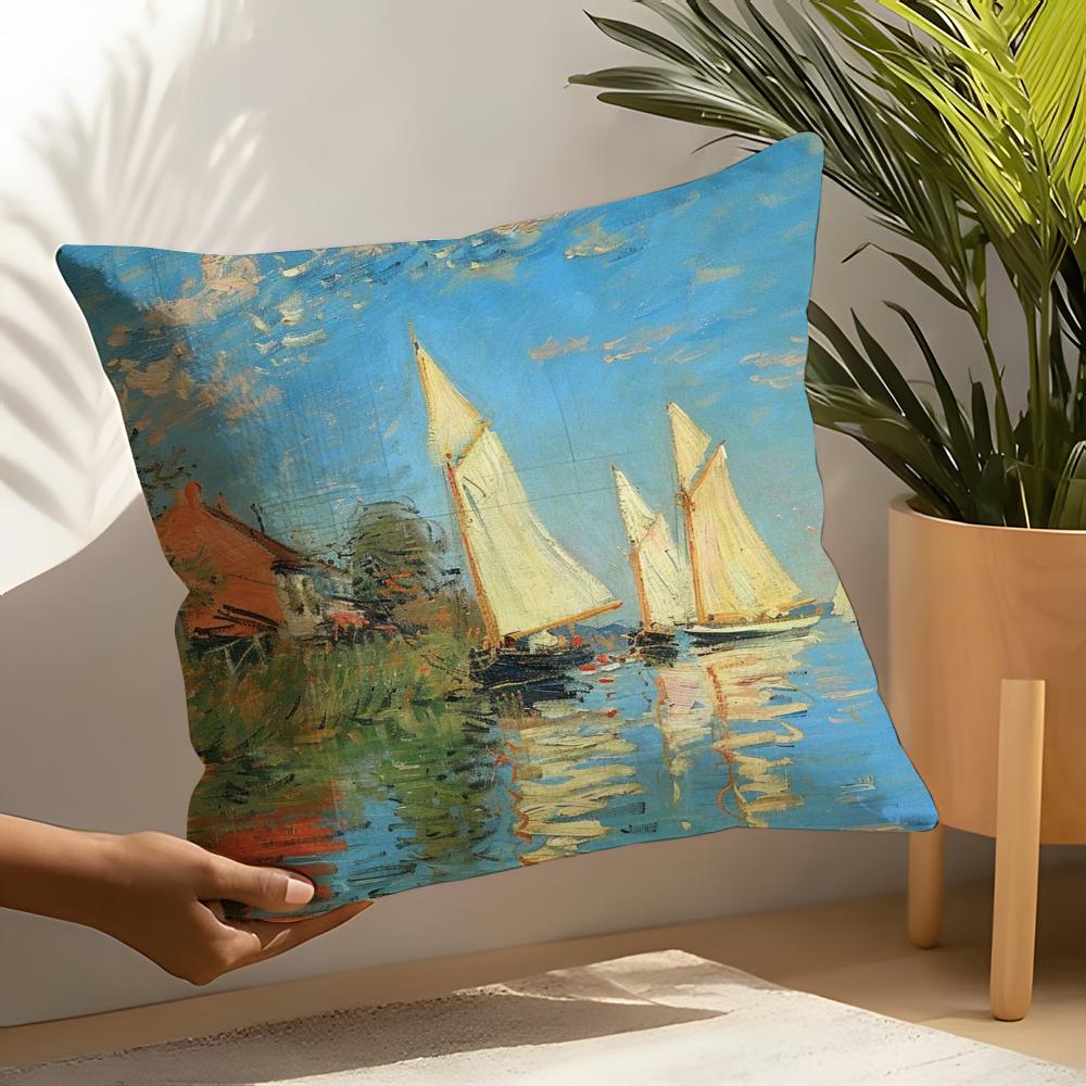 Art style Cclaude Mmonet Pillow Case Home Living Room Decoration Linen Pillow Cases Cushion Cover
