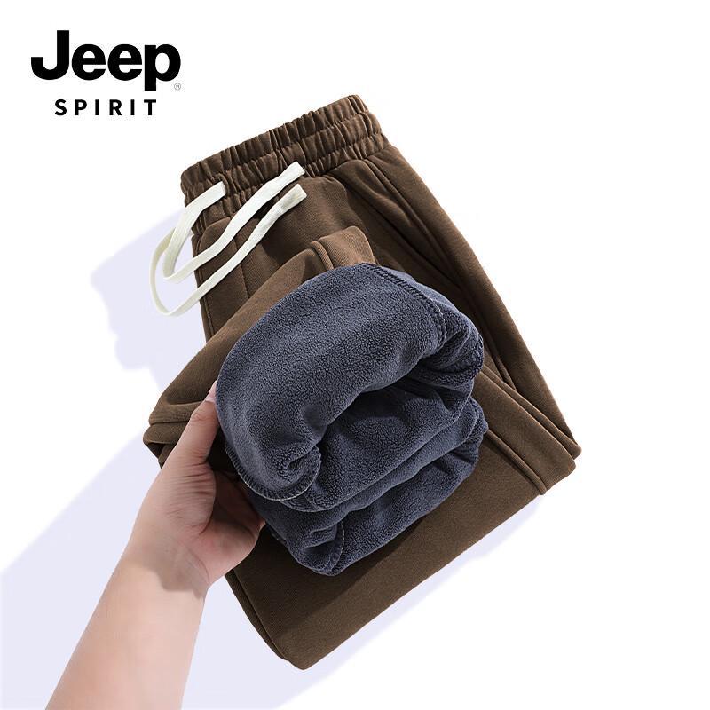 JEEP SPIRIT Men's Heavyweight Fleece-Lined Anti-Pilling Sweatpants