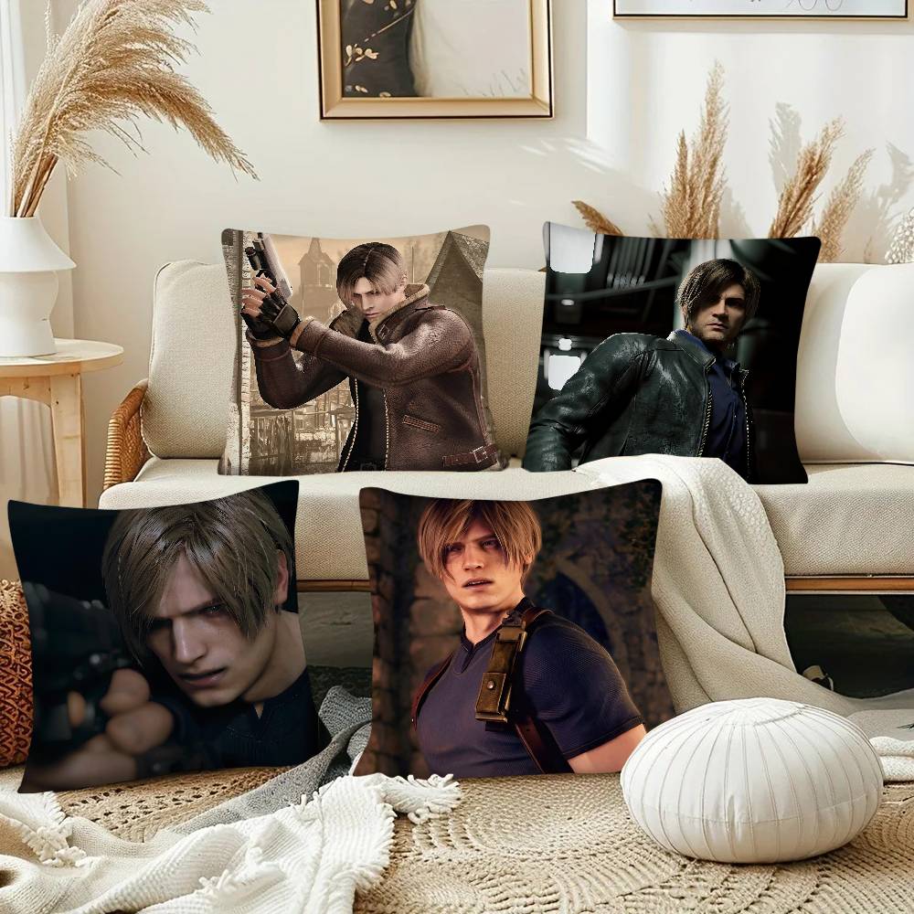 Leon Kennedy R-Resident E-Evil Pillow Case Fashion Square Pillowcase Bedroom Sofa Room Ins Decoration Leisure