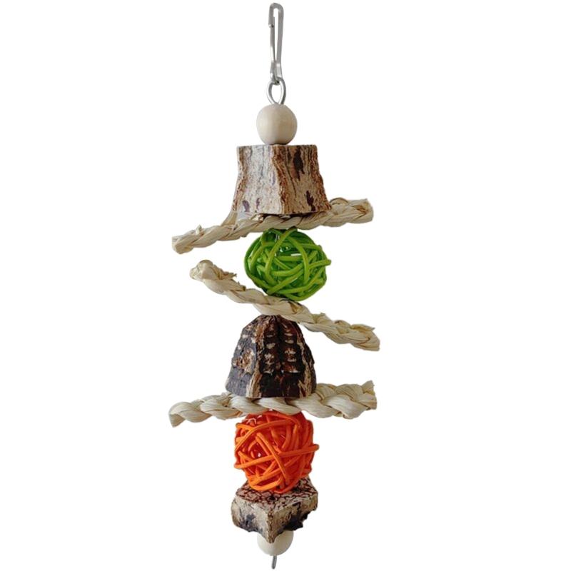 Hanging Bird Bite Chewing Toy Small Parrot Hanging Parrot Cage Toy Natural Grass Pet Bite Resistances Molar Supplies