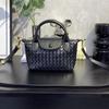 2026 New Black Woven Square Bag Light Luxury Metal Buckle Portable Cross-body Commuter Women's