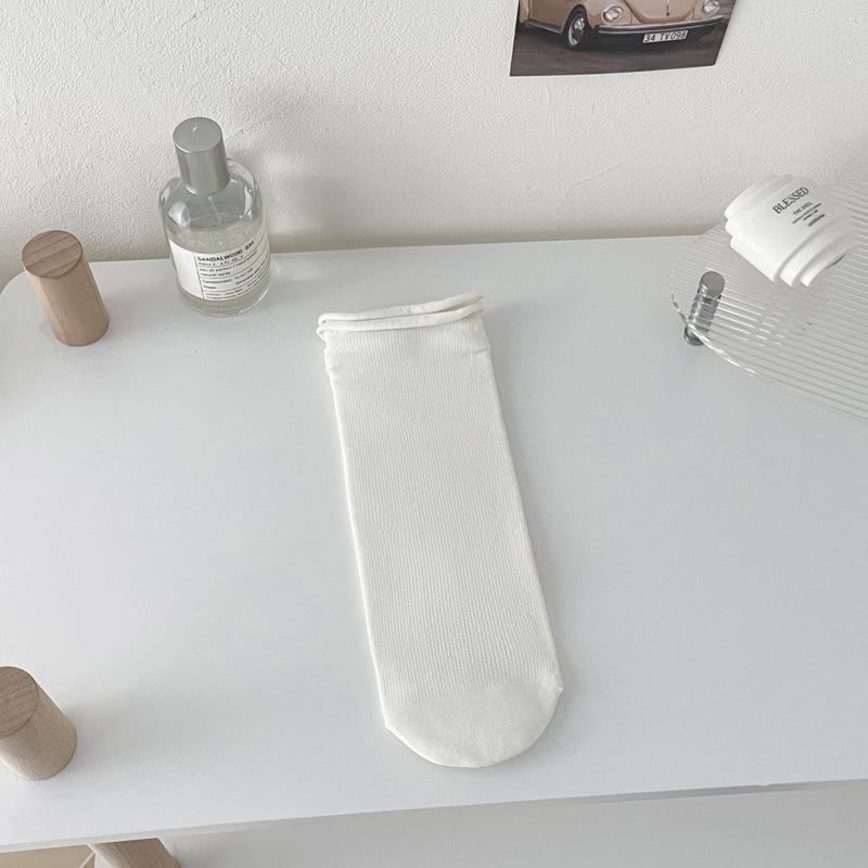 AMUSIVE Reversible Thin Mesh Tube Socks - Candy Color Pile, Combed Cotton Hem (Boneless Design)
