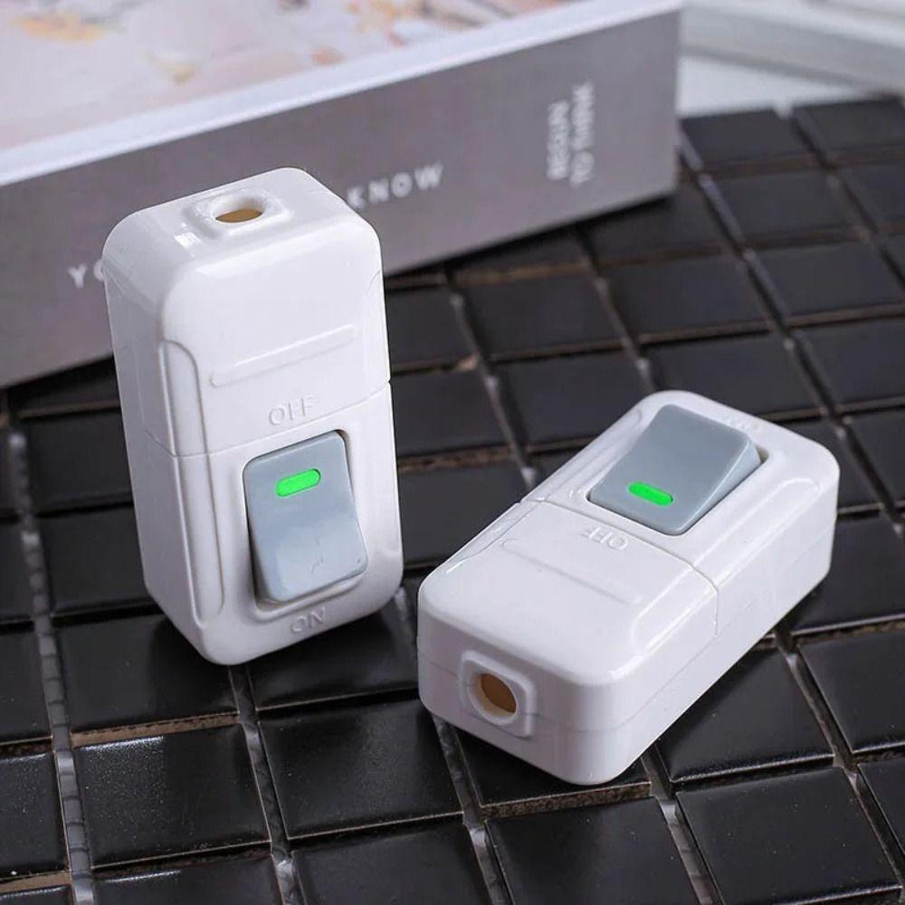 Square Push Button Switch Plastic Small Rocker Button Inline on/Off Light Switch  Home