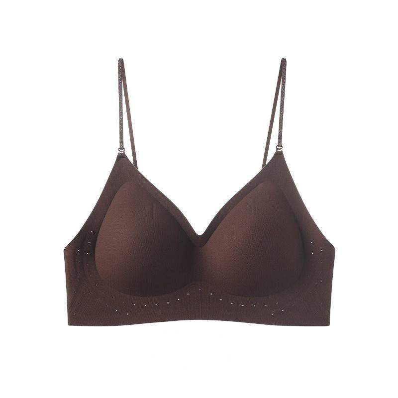 Breathable Seamless Beautiful Back Bra, Fixed Cup Push Up Anti-Sagging Side Support Wireless Back Closure Comfortable Lingerie