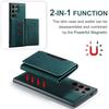 Phone Case Magnetic Detachable Wallet Card Holder Stand Cover Fit for Samsung Galaxy S23 Green S23 Ultra