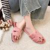 Lazy Fluffy Slippers Women's 2025 Plush New Cotton Slippers Flat Bottom Outer Wear Winter Word Small Fragrance