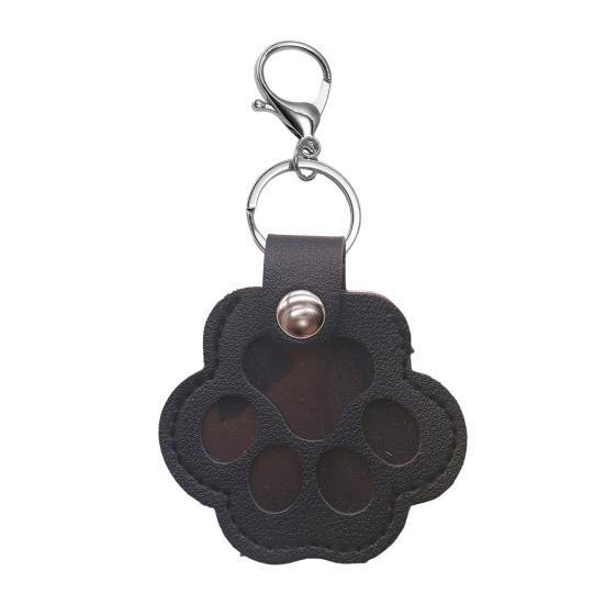 Faux Leather Paw Keychain Pet Hair Keepsake Paw Charm Key Holder Unique Memorial Collection Pet Memorial Gift