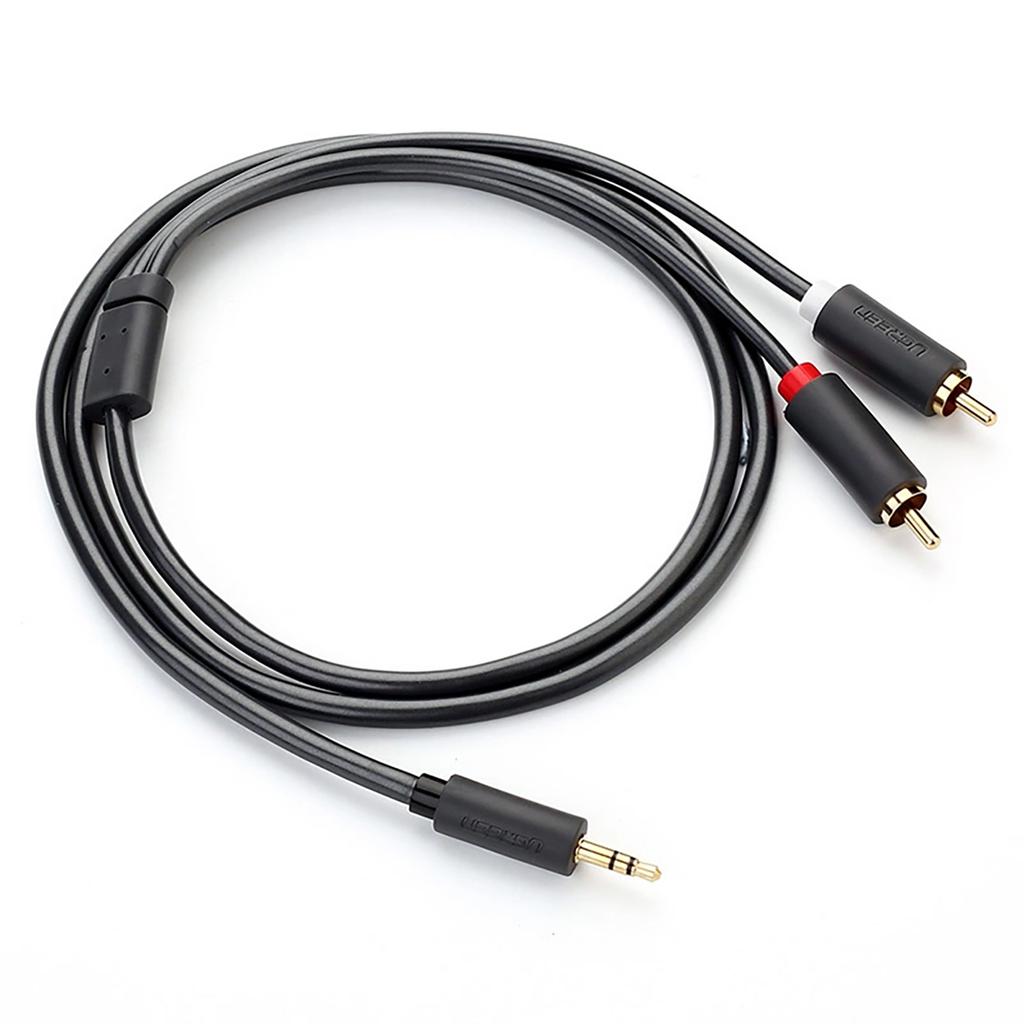 Audio Cable 35mm Minijack Male 2RCA Male 5m Gray