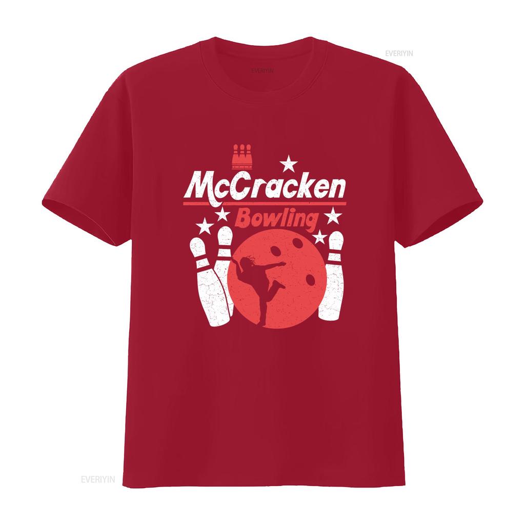 McCracken Bowling T Shirt Fun Gaming Symbol with Kingpin Bowl Logo Perfect for Enthusiasts vintage Washed Unisex Breathable