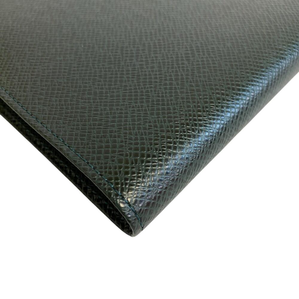 LOUIS VUITTON R20407 Taiga leather Notebook cover green leather Used