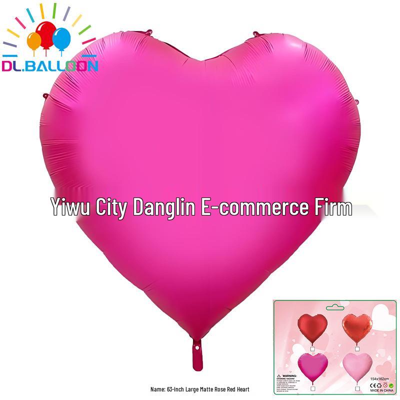 Heart & Star Aluminum Foil Balloons, 63-Inch - Ideal for Birthday, Wedding, and Event Decorations.