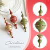 Christmas Tree Ball Ornament Gourd Shaped Bauble with Hook Rope Shiny Xmas Hanging Decoration for