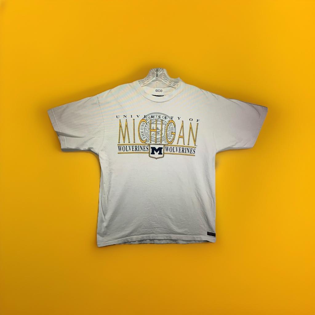 Vintage University Of Michigan Wolverines T Shirt Large Jan Sport All Cotton 90s