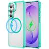 Magnetic Clear Hybrid Shockproof Cases For Samsung S26 S25 S24 Plus Ultra For Magsafe Metal Lens Ring Anti-fall Bumper Cover
